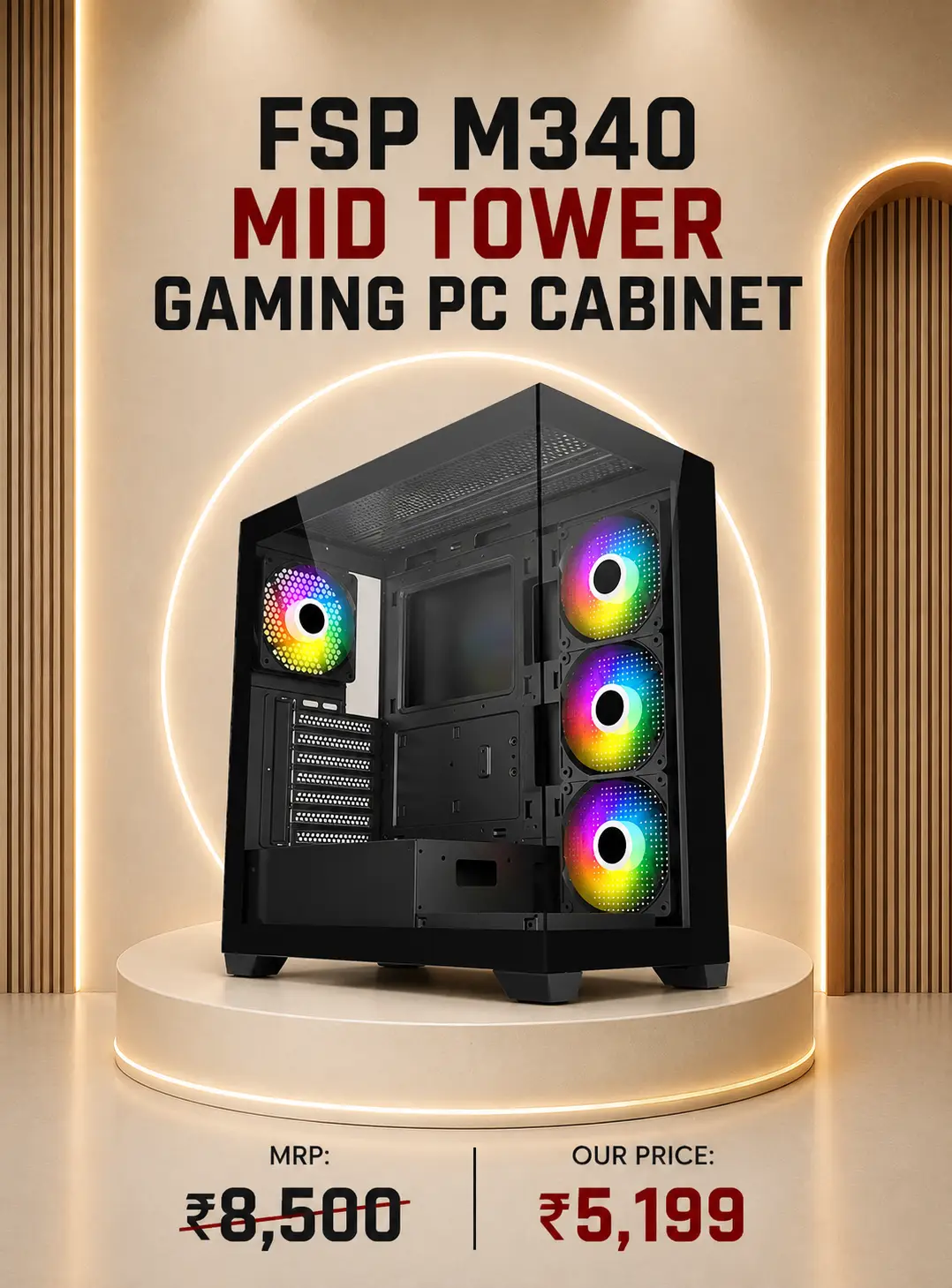 FSP M340 Mid Tower Gaming Pc Cabinet.webp